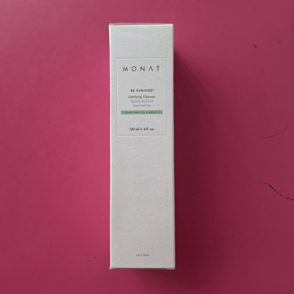 Monat Be Purified Clarifying Cleanser 4oz Oily Skin Glycolic Acid Niacinamide